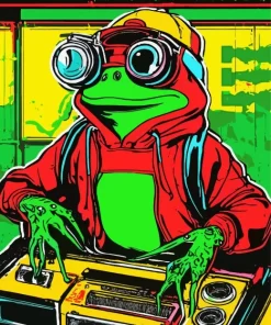 Frog Playing Music Diamond Painting