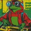 Frog Playing Music Diamond Painting