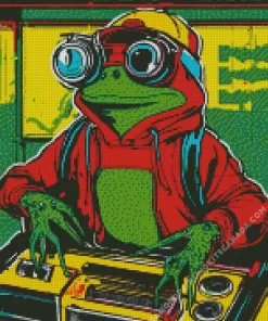 Frog Playing Music Diamond Painting