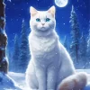 Full Moon Cat Art Diamond Painting