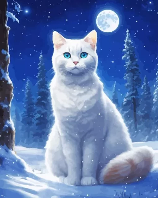 Full Moon Cat Art Diamond Painting