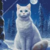 Full Moon Cat Art Diamond Painting