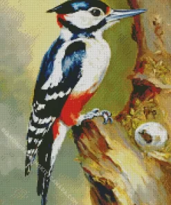 Great Spotted Woodpecker Diamond Painting