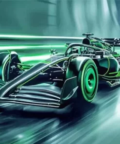 Green And Black F1 Diamond Painting