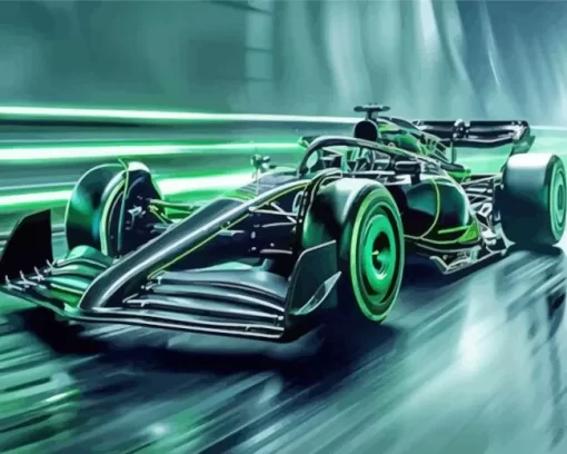 Green And Black F1 Diamond Painting