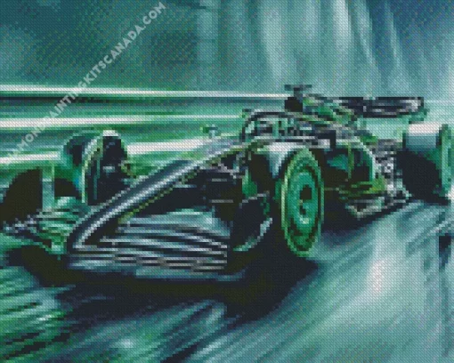 Green And Black F1 Diamond Painting