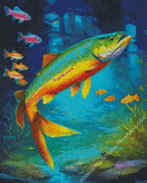 Green And Yellow Fish Diamond Painting