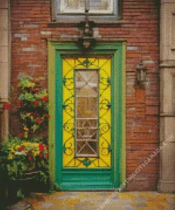 Green and Yellow Front Door Diamond Painting