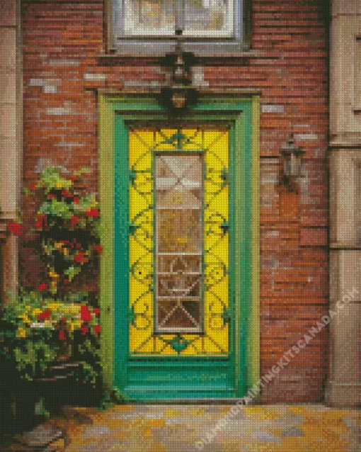 Green and Yellow Front Door Diamond Painting