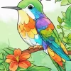 Green Blue Hummingbird Diamond Painting