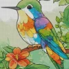 Green Blue Hummingbird Diamond Painting