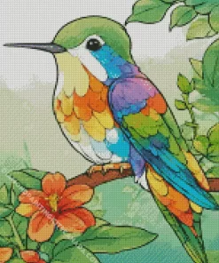 Green Blue Hummingbird Diamond Painting