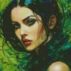 Green Eyed Woman Diamond Painting