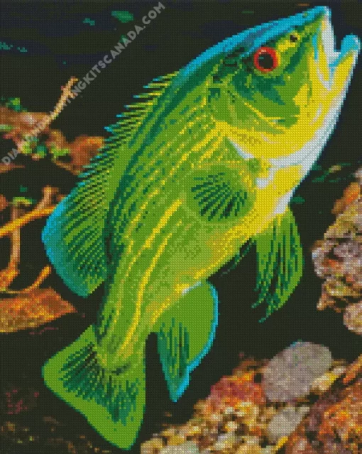 Green Fish Diamond Painting