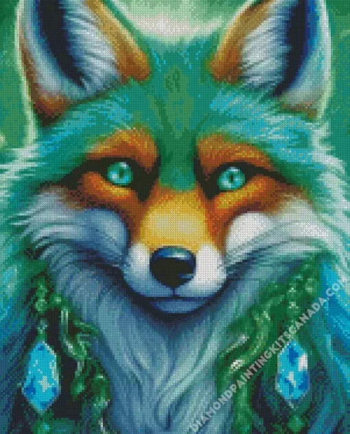 Green Fox Art Diamond Painting