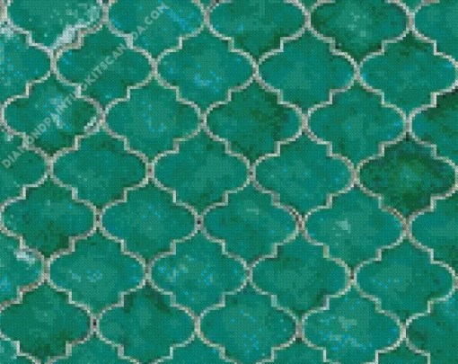 Green Moroccan Mosaic Diamond Painting