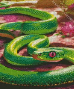 Green Pit Viper Diamond Painting