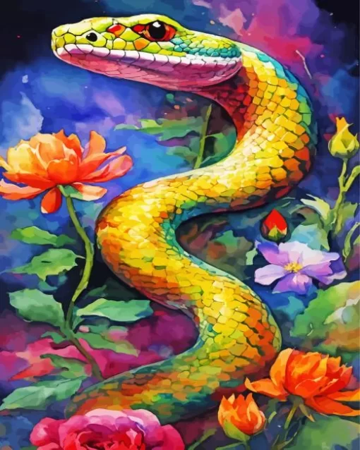 Green Snake Diamond Painting