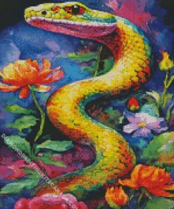 Green Snake Diamond Painting