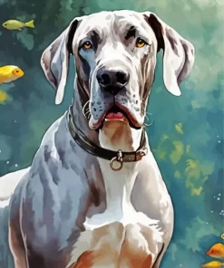 Grey Great Dane Portrait Diamond Painting