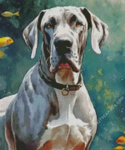 Grey Great Dane Portrait Diamond Painting