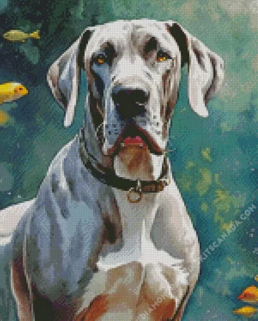 Grey Great Dane Portrait Diamond Painting