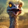 Grey Ostrich Zombie Diamond Painting