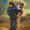 Grey Ostrich Zombie Diamond Painting