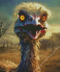 Grey Ostrich Zombie Diamond Painting