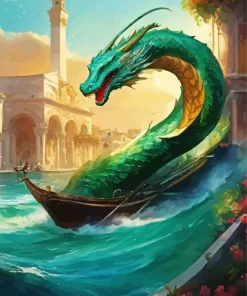 Italian Green Sea Dragon Diamond Painting