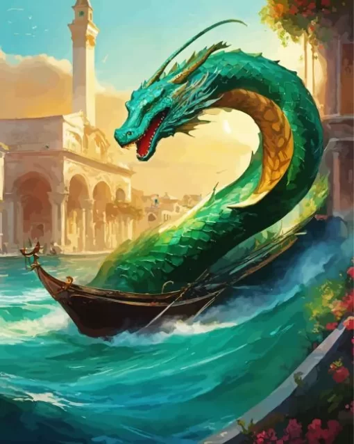 Italian Green Sea Dragon Diamond Painting