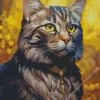 Orange Eyed Grey Cat Diamond Painting