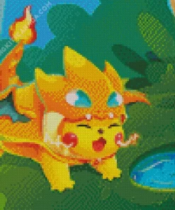 Pikachu And Charizard Diamond Painting