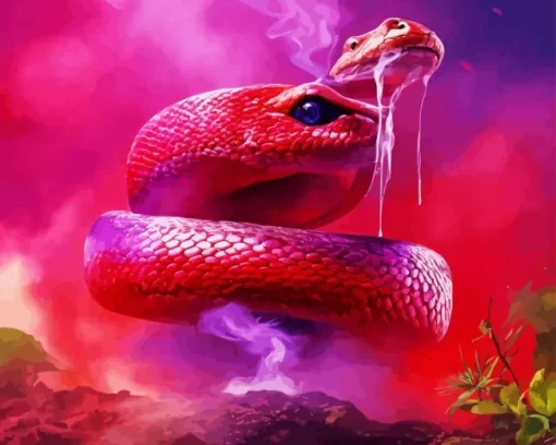 Pink Snake Diamond Painting