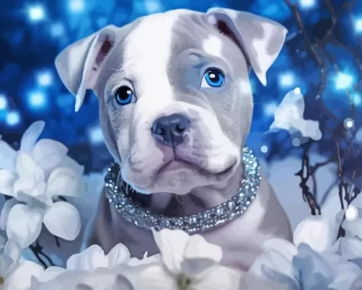 Staffy With Blue Eyes Diamond Painting