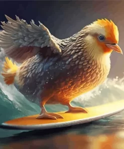 Surfing Chicken Diamond Painting