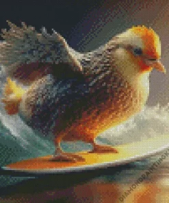 Surfing Chicken Diamond Painting