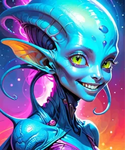 Blue Alien Diamond Painting