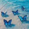 Blue And Black Butterflies In Sea Diamond Painting