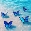 Blue And Black Butterflies In Sea Diamond Painting