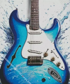 Blue Electric Guitar Diamond Painting