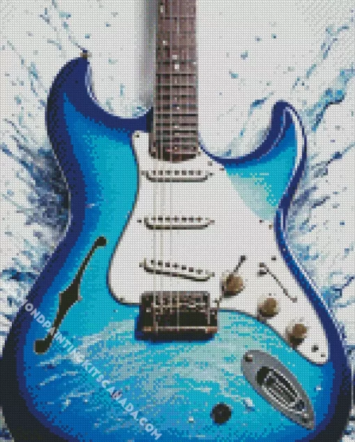 Blue Electric Guitar Diamond Painting