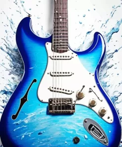 Blue Electric Guitar Diamond Painting