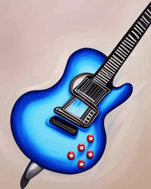 Blue Guitar Diamond Painting