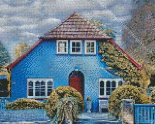 Blue House Diamond Painting