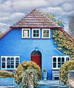 Blue House Diamond Painting