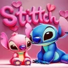 Disney Blue And Pink Stitch Diamond Painting