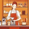 Female Barista Diamond Painting