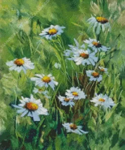 Field of White Daisies Poster Diamond Painting