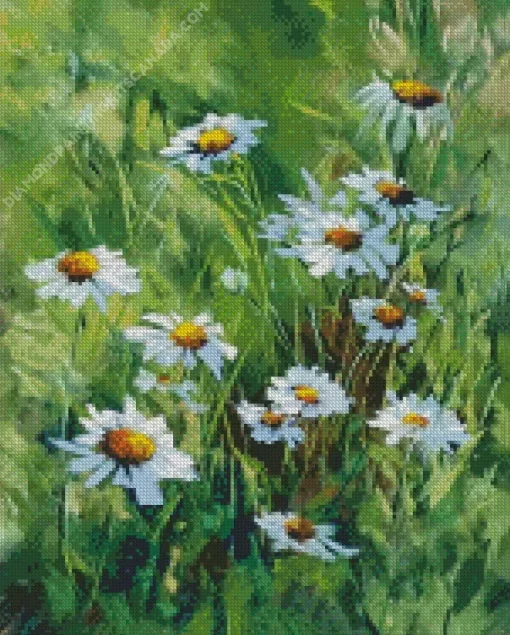 Field of White Daisies Poster Diamond Painting